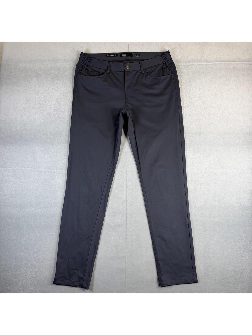 Barbell Apparel Pants Mens 32 Gray Slim Athletic Fit Performance Chino Tech